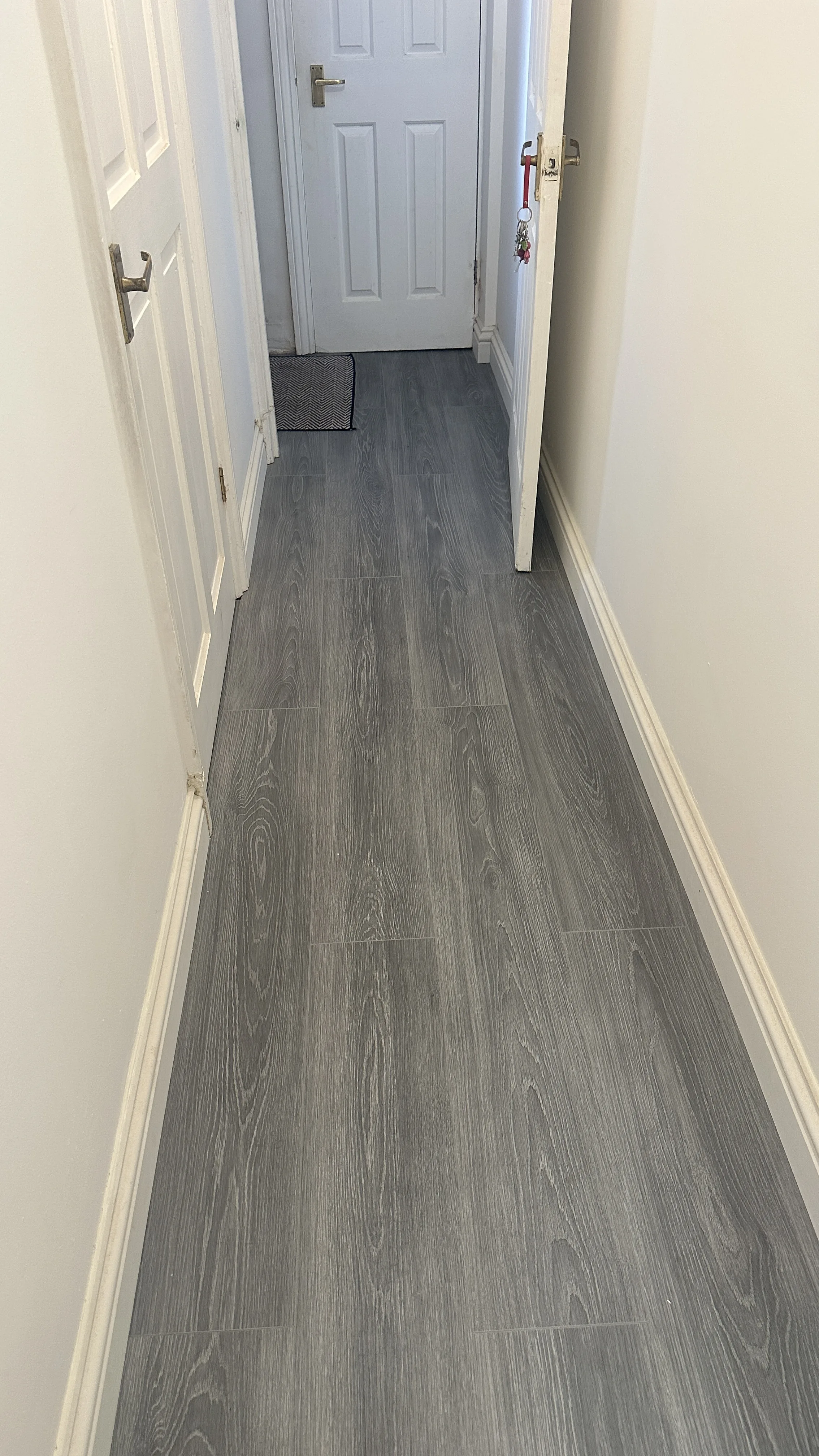 Flooring Installation project in Wantage - door and gray floor